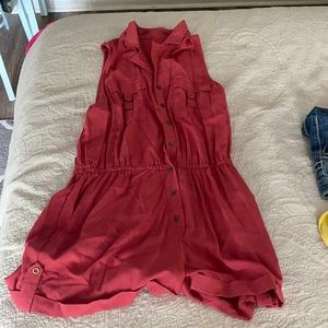 Red no sleeve romper